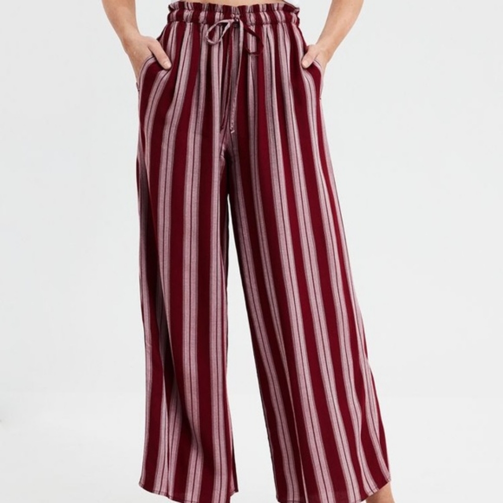 NWT: AE Wide-Leg Striped Palazzo Pants